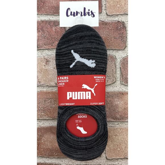 Puma Non Terry Liner 6-Pack Women's Socks One Size 5-9.5 Soft Light weight New - Picture 1 of 8